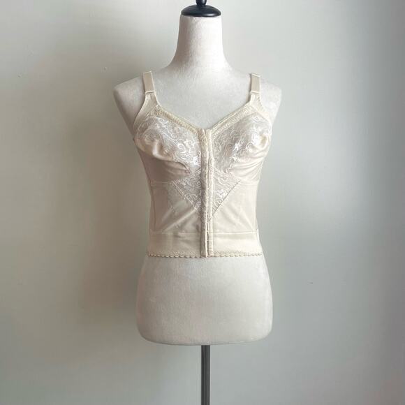 Carnival #745 Vintage Style Front Close Longline Bra Brassiere Bustier 38C - Picture 4 of 8